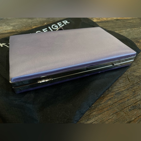 KURT GEIGER LONDON- Kensington Frame Clutch/Crossbody Satin Bag- NWT w/Dust Bag - Picture 5 of 13